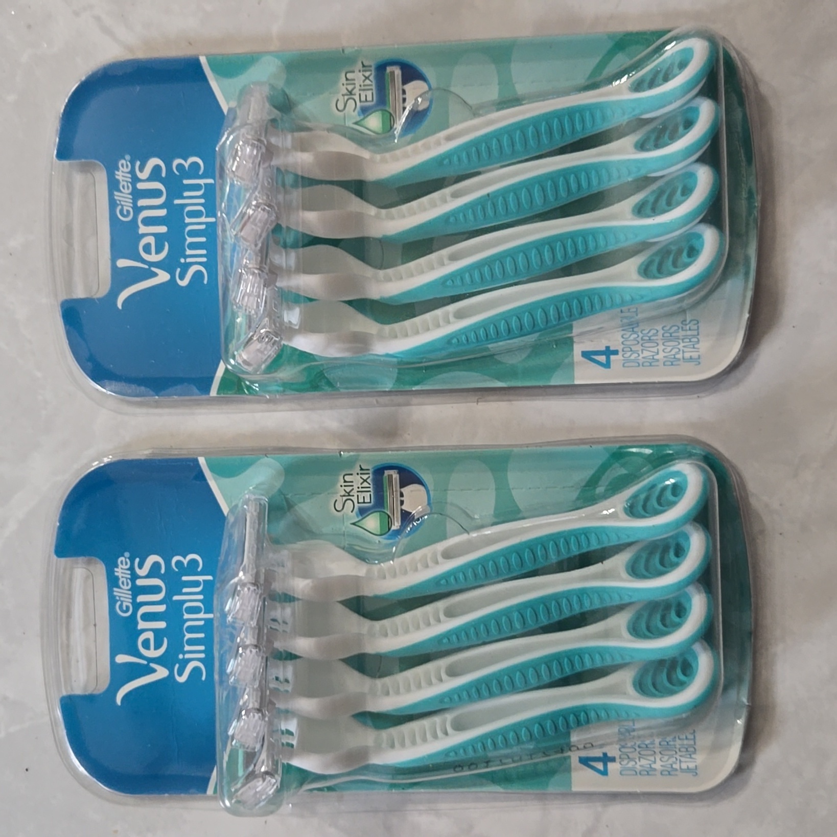 Bundle Of 2 Pack Gillette Venus Simply 3 Sensitive Razor For Women